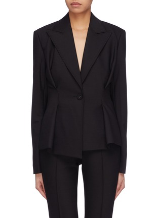 Main View - Click To Enlarge - HELMUT LANG - Oversized peaked lapel pleated blazer