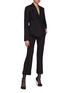 Figure View - Click To Enlarge - HELMUT LANG - Oversized peaked lapel pleated blazer