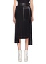Main View - Click To Enlarge - HELMUT LANG - Contrast stitch pleated staggered hem skirt