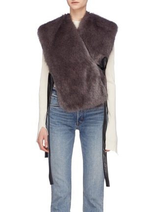 Main View - Click To Enlarge - HELMUT LANG - Faux fur wrap coat