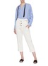 Figure View - Click To Enlarge - SHORT SENTENCE - Belted button cropped twill pants