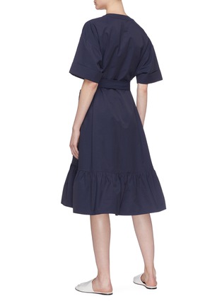 Back View - Click To Enlarge - SHORT SENTENCE - Belted peplum dress