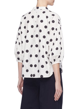 Back View - Click To Enlarge - SHORT SENTENCE - Tie neck polka dot print blouse