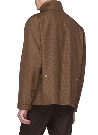 Back View - Click To Enlarge - CAMOSHITA - Stand collar houndstooth jacket