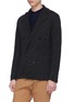 Front View - Click To Enlarge - CAMOSHITA - Notched lapel wool blend cardigan