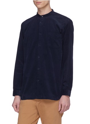 Front View - Click To Enlarge - CAMOSHITA - Mandarin collar corduroy shirt