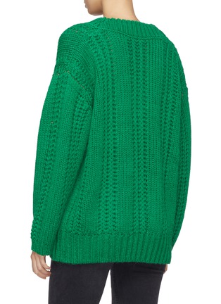 Back View - Click To Enlarge - SHORT SENTENCE - Chunky rib knit V-neck sweater