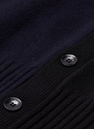  - SHORT SENTENCE - Belted colourblock button back wool cardigan