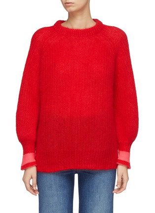 Main View - Click To Enlarge - SHORT SENTENCE - Colourblock cuff sweater