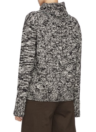 Back View - Click To Enlarge - SHORT SENTENCE - Split cuff marled turtleneck sweater