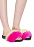 Figure View - Click To Enlarge - JOSHUA SANDERS - Fox fur slide sandals