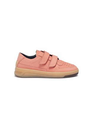 Main View - Click To Enlarge - ACNE STUDIOS - Face patch strap leather kids sneakers
