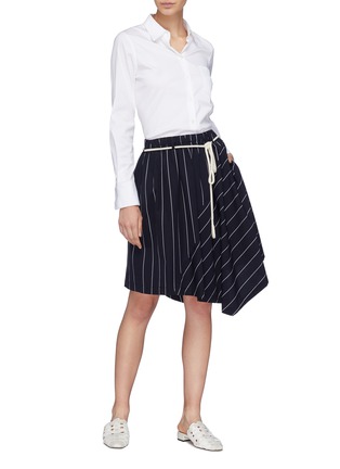 Figure View - Click To Enlarge - VINCE - Rope belt stripe asymmetric skirt