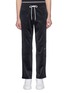 Main View - Click To Enlarge - MAGIC STICK - 'LUX G's' stripe outseam logo embroidered velour track pants
