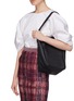 Front View - Click To Enlarge - A-ESQUE - 'Basket Midi' leather bag