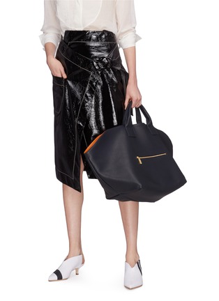 Front View - Click To Enlarge - A-ESQUE - 'Pick Up' reversible leather tote