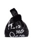 Main View - Click To Enlarge - SIMONETTA RAVIZZA - 'Furrissima' slogan print mink fur sac bag