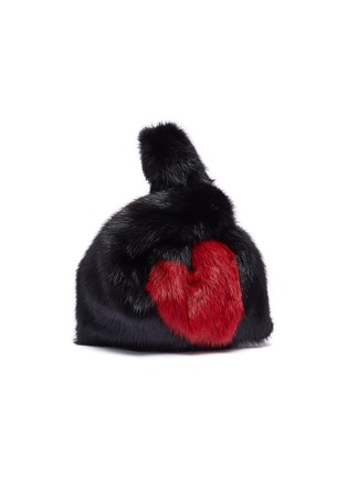 Main View - Click To Enlarge - SIMONETTA RAVIZZA - 'Furrissima' heart print mini mink fur sac bag