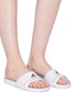 Figure View - Click To Enlarge - ADIDAS BY STELLA MCCARTNEY - 'Adissage' textured insole rubber slide sandals