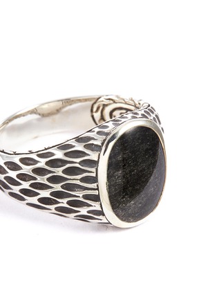 - JOHN HARDY - 'Legends Naga' obsidian silver signet ring