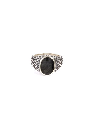 Main View - Click To Enlarge - JOHN HARDY - 'Legends Naga' obsidian silver signet ring