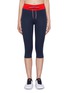 Main View - Click To Enlarge - THE UPSIDE - Contrast waist stripe outseam cropped power pants