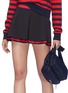 Detail View - Click To Enlarge - THE UPSIDE - 'Venus' contrast stripe pleated tennis skirt