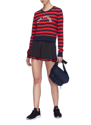 Figure View - Click To Enlarge - THE UPSIDE - 'Venus' contrast stripe pleated tennis skirt