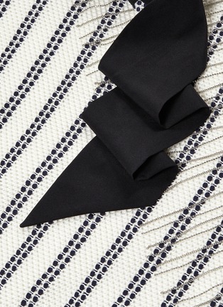  - J.CRICKET - 'Olympia+' chain fringe stripe knit triangle scarf
