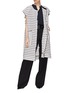 Figure View - Click To Enlarge - J.CRICKET - Drape frayed border stripe open cardigan