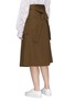 Back View - Click To Enlarge - J.CRICKET - Belted oversized pocket cotton drill wrap skirt