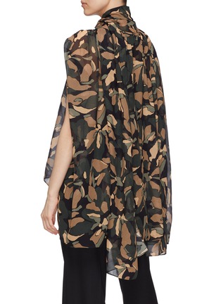 Back View - Click To Enlarge - J.CRICKET - 'Scarf' detachable drape camouflage print silk blouse