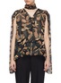 Main View - Click To Enlarge - J.CRICKET - 'Scarf' detachable drape camouflage print silk blouse
