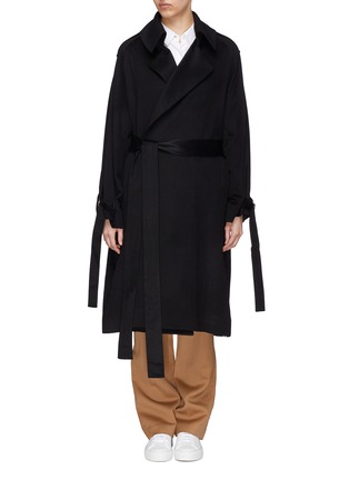 Main View - Click To Enlarge - J.CRICKET - 'Trapez' sash cuff epaulette belted cashmere trench coat