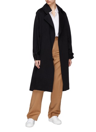 Figure View - Click To Enlarge - J.CRICKET - 'Trapez' sash cuff epaulette belted cashmere trench coat