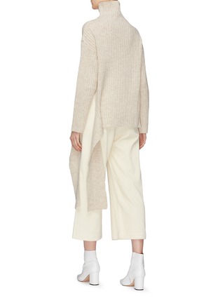Back View - Click To Enlarge - MIJEONG PARK - Drape rib knit oversized high neck sweater