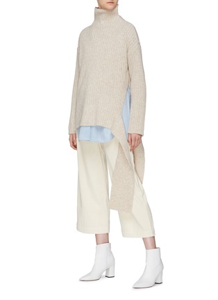 Figure View - Click To Enlarge - MIJEONG PARK - Drape rib knit oversized high neck sweater
