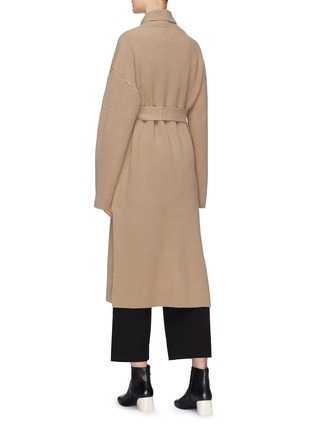 Back View - Click To Enlarge - MIJEONG PARK - Belted rib knit long open cardigan