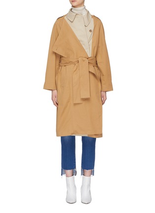 Main View - Click To Enlarge - MIJEONG PARK - Belted colourblock panel trench coat