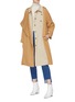Figure View - Click To Enlarge - MIJEONG PARK - Belted colourblock panel trench coat