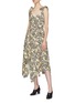 Figure View - Click To Enlarge - PROENZA SCHOULER - Tie strap asymmetric drape floral print camisole dress