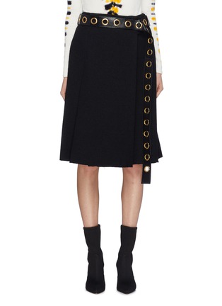 Main View - Click To Enlarge - PROENZA SCHOULER - Rivet belted pleated bouclé skirt