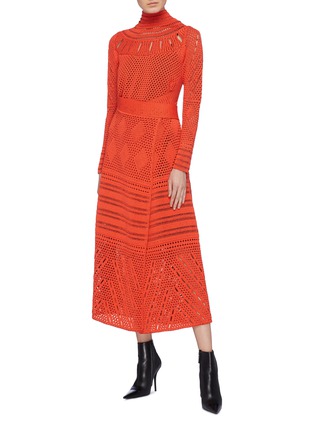 Figure View - Click To Enlarge - PROENZA SCHOULER - Crochet knit wrap dress