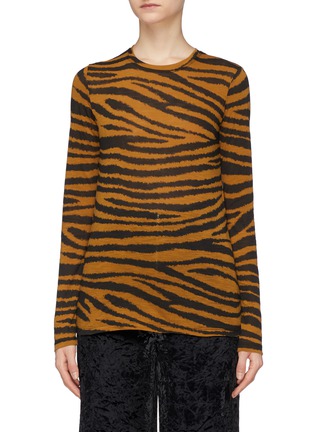Main View - Click To Enlarge - PROENZA SCHOULER - Tiger print long sleeve T-shirt