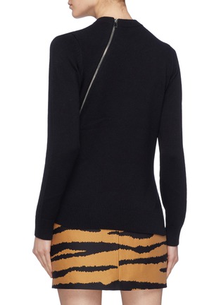 Back View - Click To Enlarge - PROENZA SCHOULER - Asymmetric zip back rib knit sweater