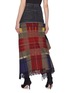 Back View - Click To Enlarge - SONIA RYKIEL - Tartan plaid drape fringe panel denim skirt