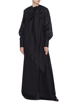 Figure View - Click To Enlarge - THE ROW - 'Adesuwa' detachable coat silk sleeveless gown