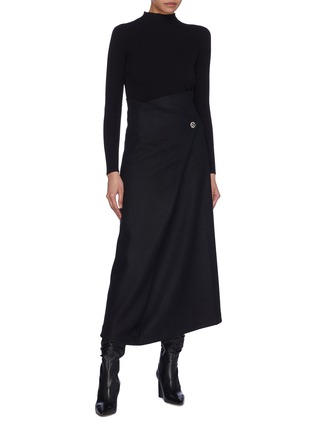 Figure View - Click To Enlarge - THE ROW - 'Sinid' asymmetric wrap wool melton skirt