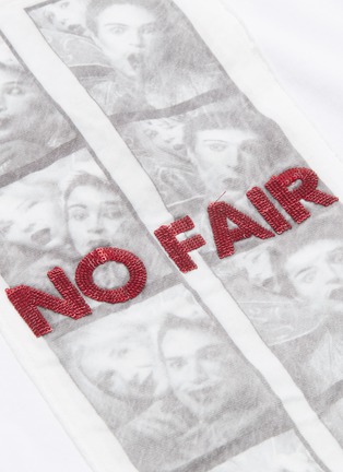  - 73115 - 'No Fair' sequin slogan graphic print T-shirt