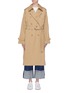 Main View - Click To Enlarge - 73115 - Faux pearl embellished belted faux fur lined trench coat